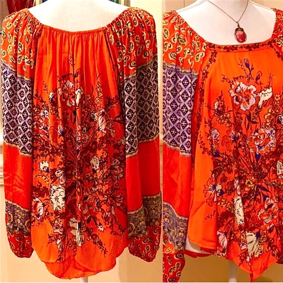 πΊπHPππΊ NWT Free People Positano Floral Print Blouse - Picture 12 of 16